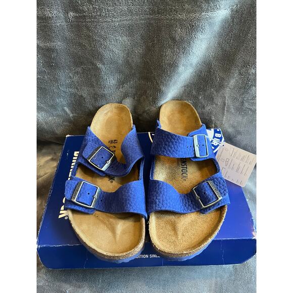 Birkenstock New Arizona Ultra Suede Regular Fit NIB Size 43 Mens Blue